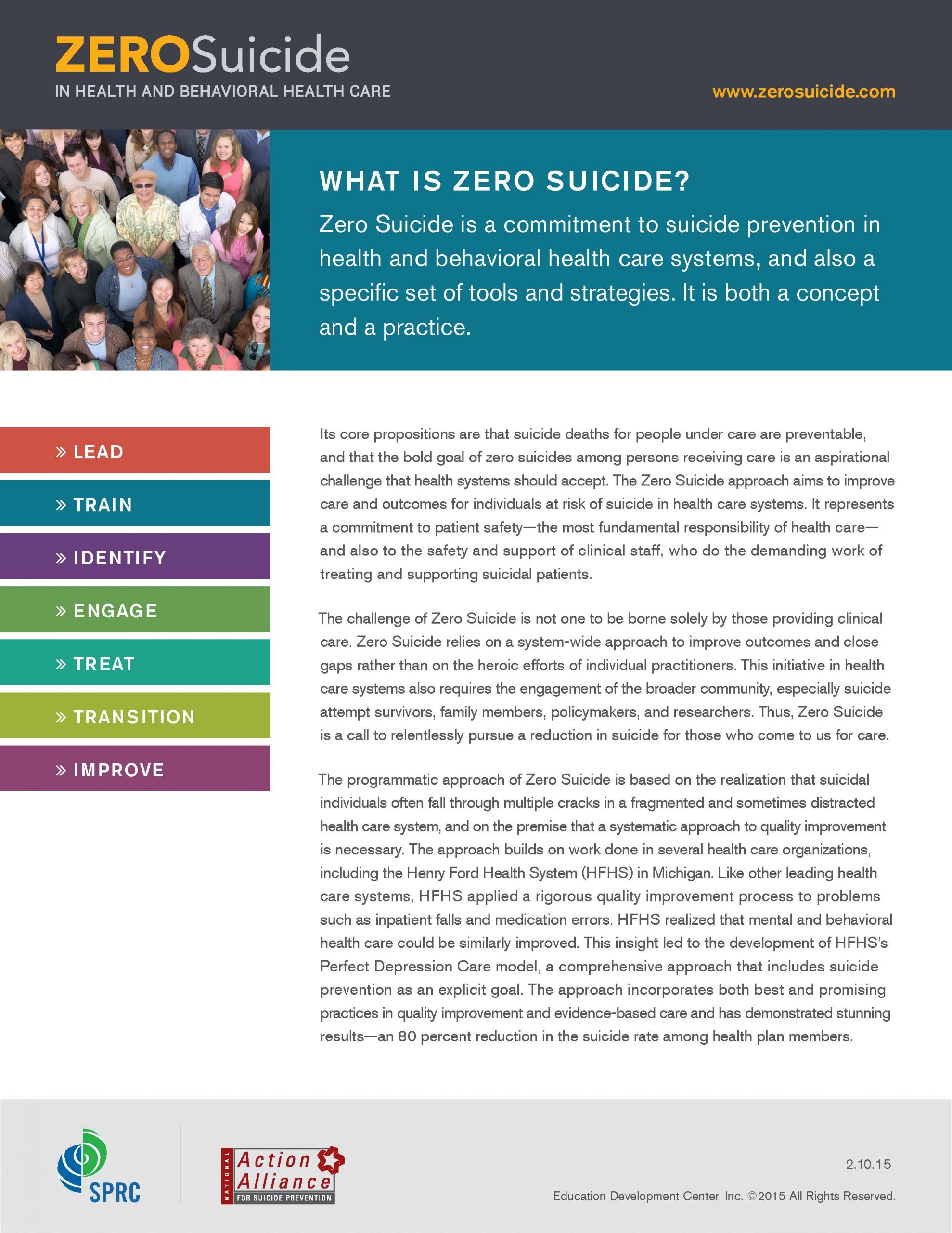 What is Zero Suicide? Flyer graphic